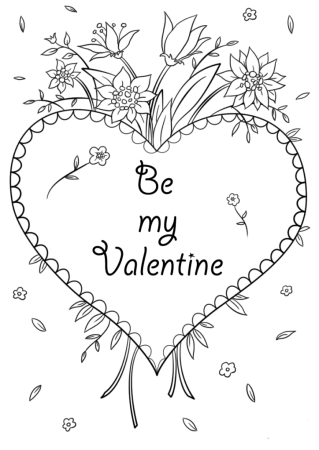 Раскраска сердечко ко Дню матери