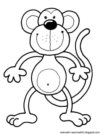Обезьянка раскраска