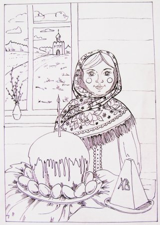 Эскиз рисунка на тему русские народные праздники