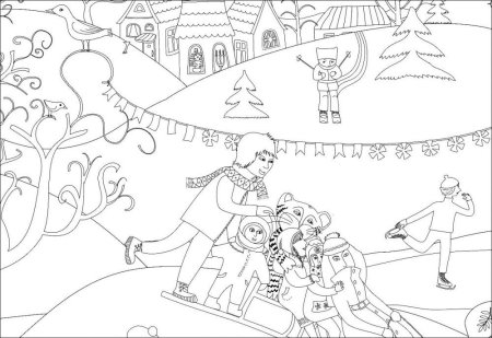 Раскраска зимние праздники