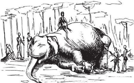 Раскраска охота на мамонта