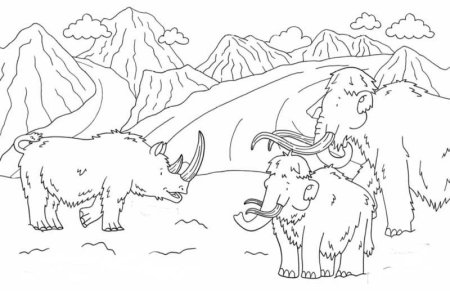 Мамонт раскраска для детей