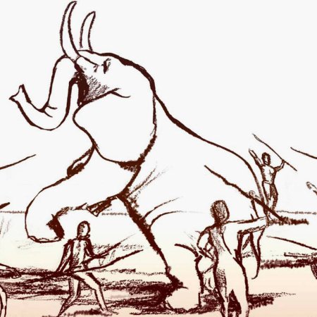 Охота на мамонта иллюстрация