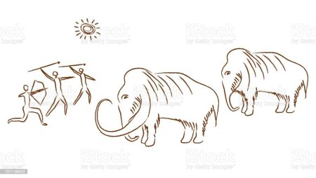 Древние мамонты раскраска