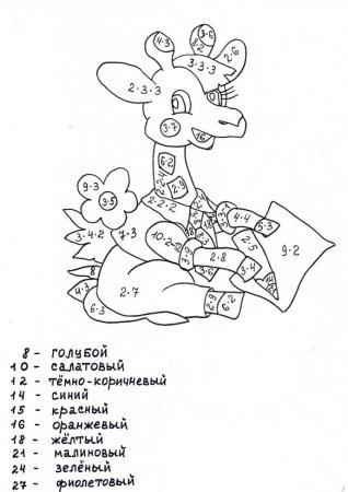 Раскраска по математике 2 класс таблица умножения на 2