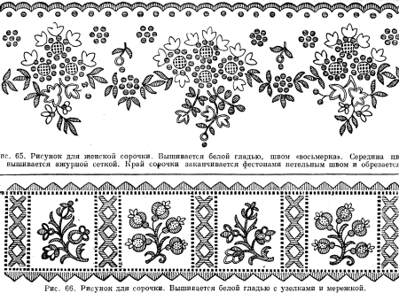 Узоры для вышивки гладью рушников
