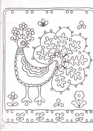 Народная вышивка раскраска