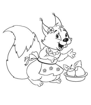 Раскраска Белочка