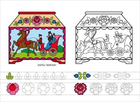 Раскраски Городецкой росписи для детей