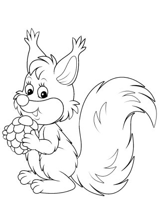 Белочка раскраска для детей