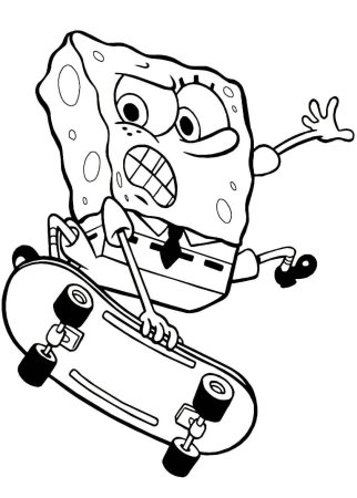 Разукрашки губка Боб квадратные штаны