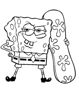 Чёрно белые раскраски губка Боб