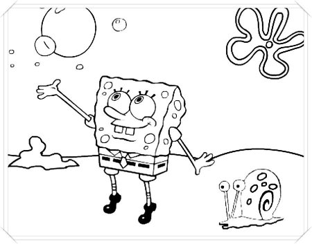 Гэри Спанч Боб раскраска