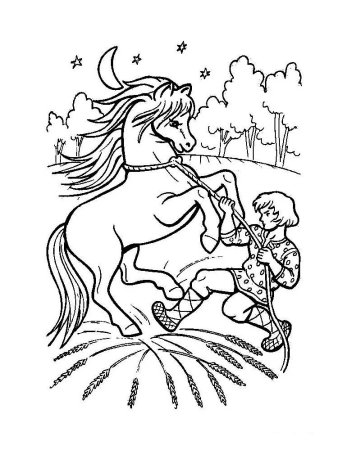 Раскраски к сказке Ершова конек-горбунок