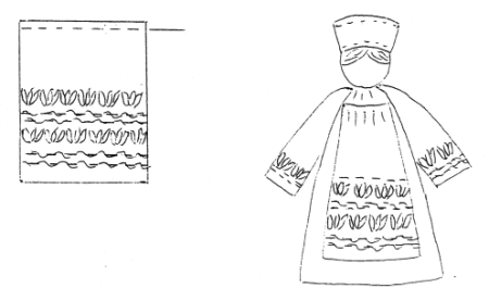 Кукла в русском сарафане шаблон