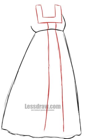 Русское народное платье карандашом