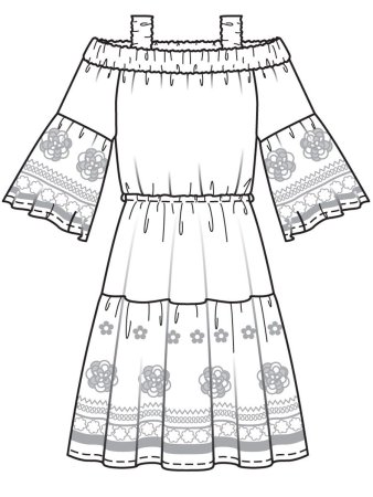 Бурда платье Кармен с бретелями