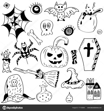 Мини раскраски на Хэллоуин