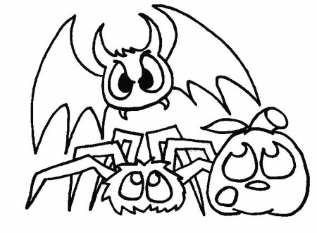 Раскраски на Хэллоуин паучки