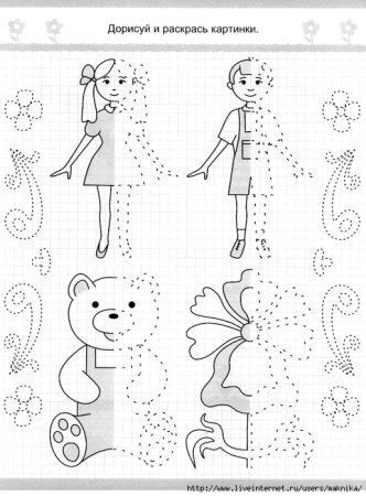 Дорисовка для детей по точкам