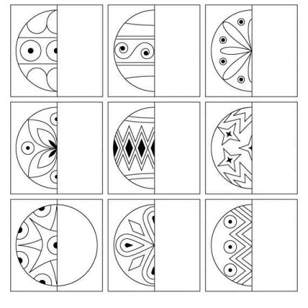 Задания дорисуй вторую половину