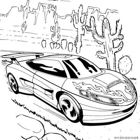 Разукрашка машинки хот Вилс