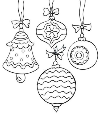 Раскраска новогодние игрушки