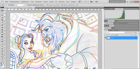 Обводка рисунка в фотошопе