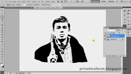 Перевести фотографию в трафарет