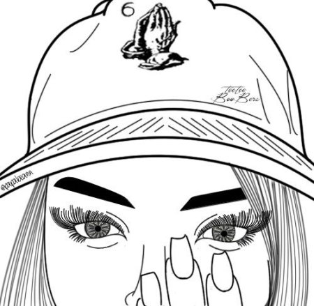 Раскраска девушка в шапке