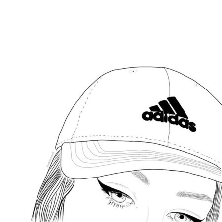 Девушка в кепке рисунок