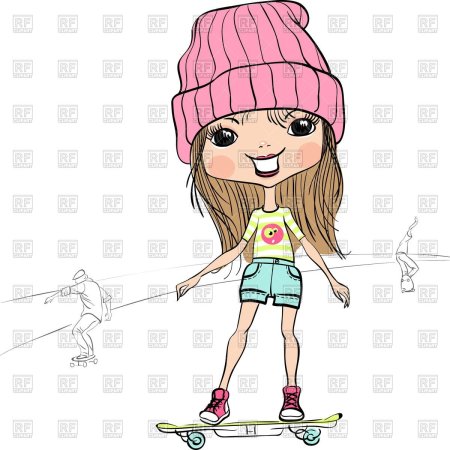 Мультяшная девочка в шапке