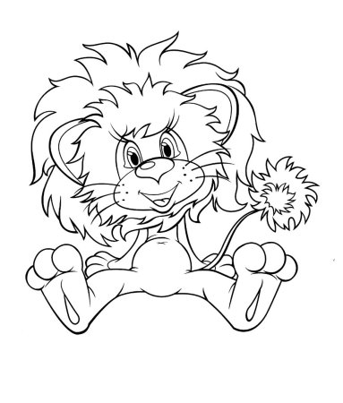 Детские раскраски Львенок и черепаха