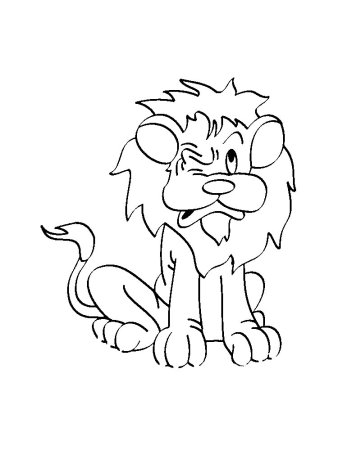 Раскраска Король Лев маленький Симба