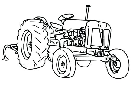 Раскраска трактор с плугом