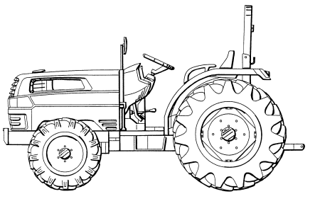 Трактор John Deere карандашом сбоку