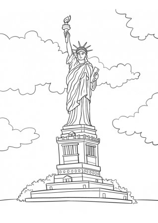 Статуя свободы рисунок легкий