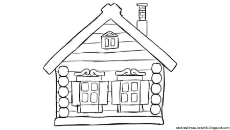 Изба раскраска для детей