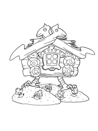 Избушка раскраска