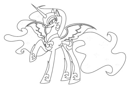 Принцесса пони Луна разукрашка