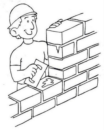 Раскраска кирпичики для детей