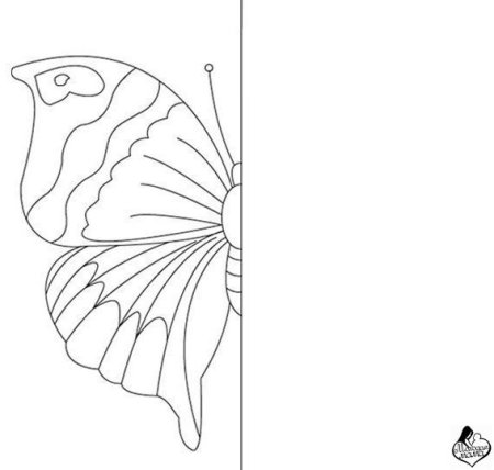 Бабочка дорисовать половинку