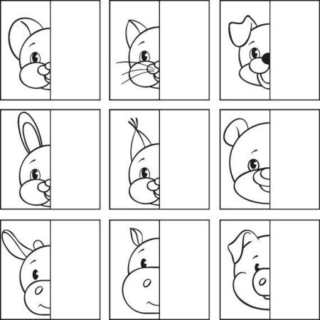 Задания для детей дорисуй вторую половину