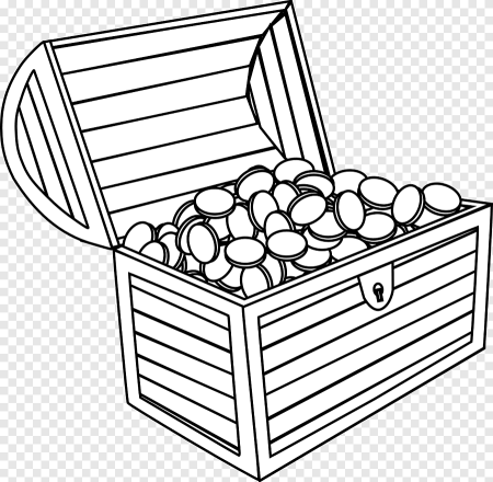 Сундук с сокровищами раскраска