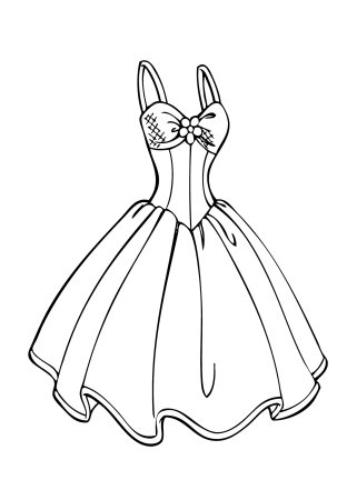 Раскраска девочка с одеждой