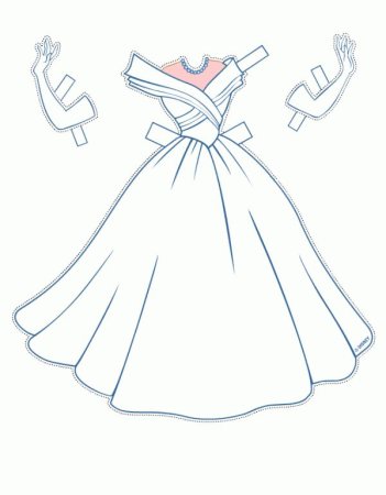 Платье для куклы раскраска для детей