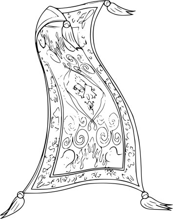 Алладин на ковре самолете раскраска