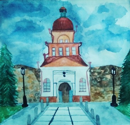 Кузнецкая крепость Новокузнецк карандашом
