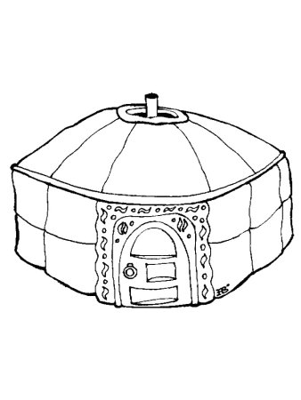 Юрта карандашом