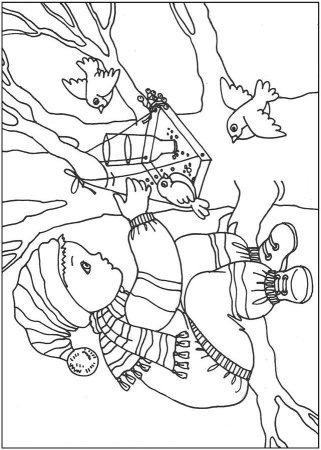 Кормушка для птиц раскраска